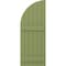 Ekena Millwork Americraft 6-Board (2 Batten) Wood Joined Board-n-Batten Shutters w/ Arch Top, ARW101BQ621X77MGH, PR ARW101BQ621X77MGH - alternate 4